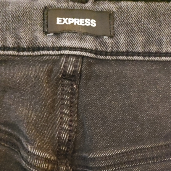 EXPRESS HIGH RISE 4-WAY HYPER STRETCH SKINNY JEANS, BLACK 14R - Picture 7 of 8